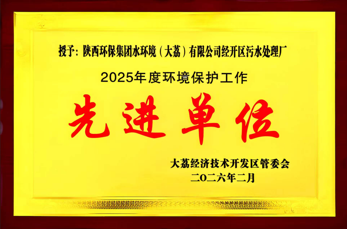 水情形大荔公司经开区污水处置惩罚厂荣获“先进单位”称呼